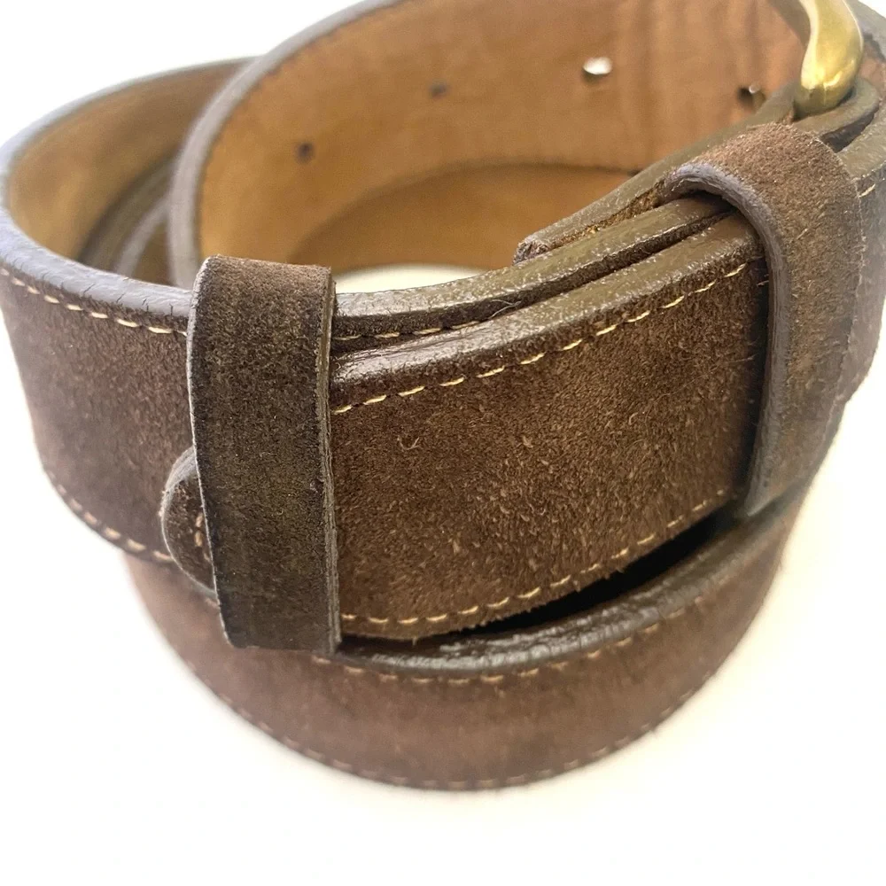 Orvis Men's Brown Suede Leather Trouser Belt